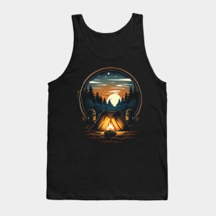 Camping campfire at night Tank Top